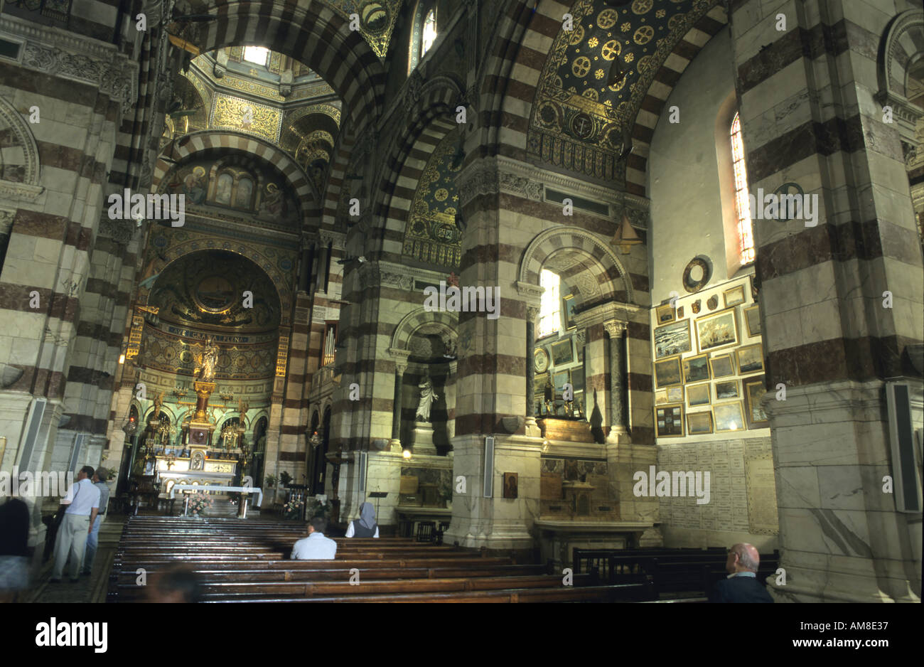 Francia Marsella dentro de la catedral de Notre Dame de la Garde Basílica Foto de stock