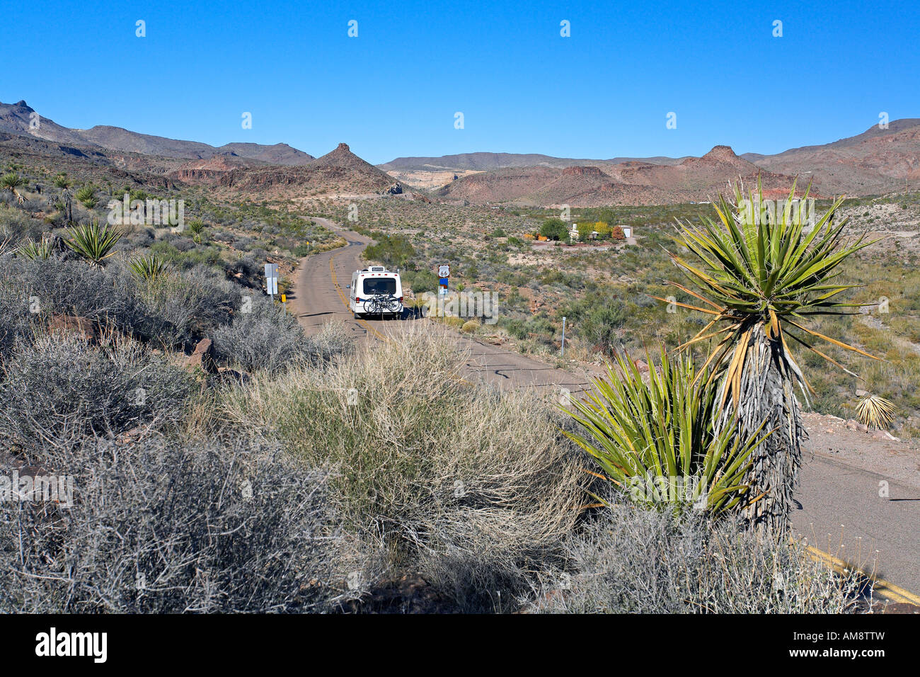 Estados Unidos, Arizona, Ruta 66, paisaje desértico entre Kingman y Oatman Fotografía de stock Estados Unidos, Arizona, Ruta 66, paisaje desértico entre Kingman y Oatman Fotografía de stock