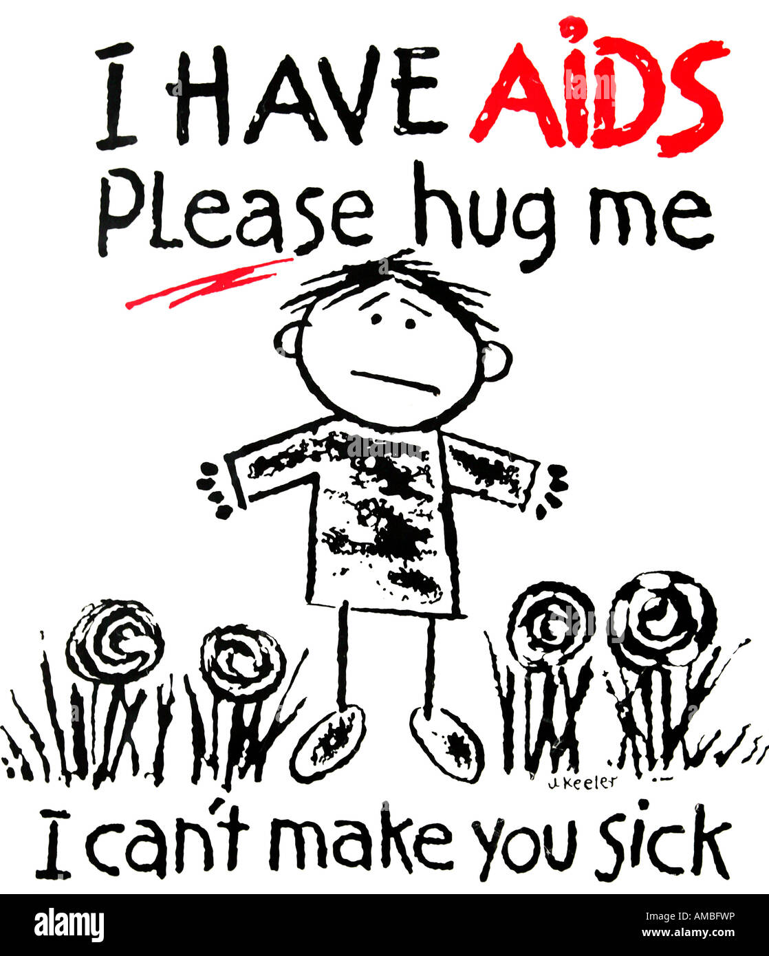 Sudáfrica, Durban: cartel contra la discriminación social del VIH positiv niños Foto de stock