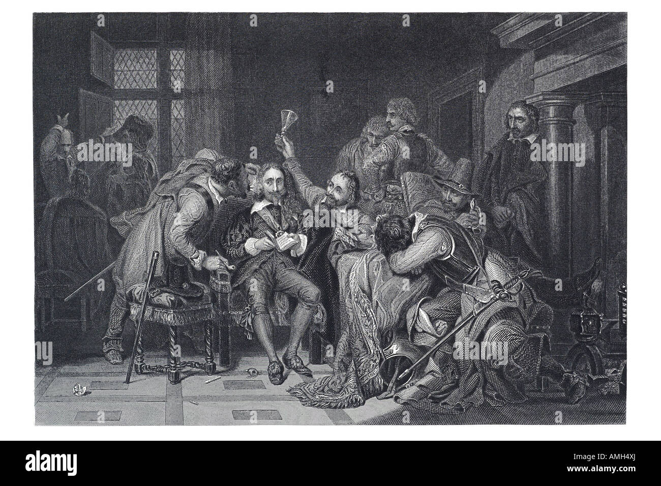 Carlos 1 1600 1649 Sala de guardia encarcelado prisión Rey Inglaterra Escocia Irlanda Parlamento el derecho divino de los reyes de Inglaterra absolut Foto de stock