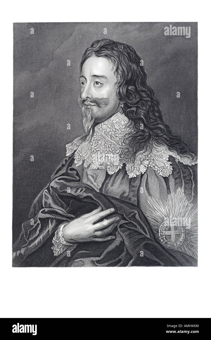 Carlos 1 1600 1649 el Rey de Inglaterra Escocia Irlanda Parlamento Inglaterra el derecho divino de los Reyes Católicos casados el poder absoluto prin Foto de stock