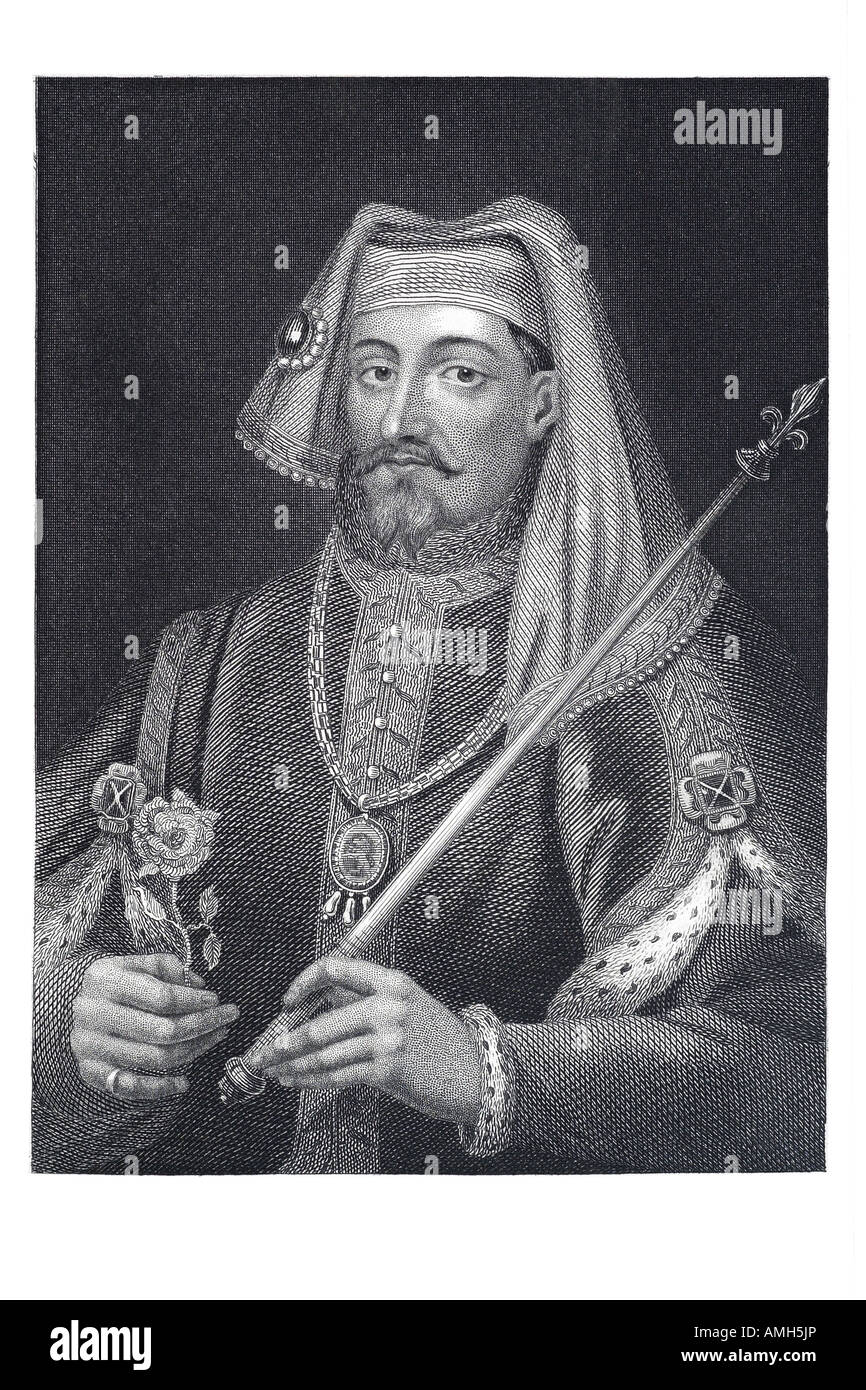 El rey Enrique IV de Inglaterra 1367 1413 Celebración cetro Tudor Rose Lord Bolingbroke Francia Irlanda Foto de stock