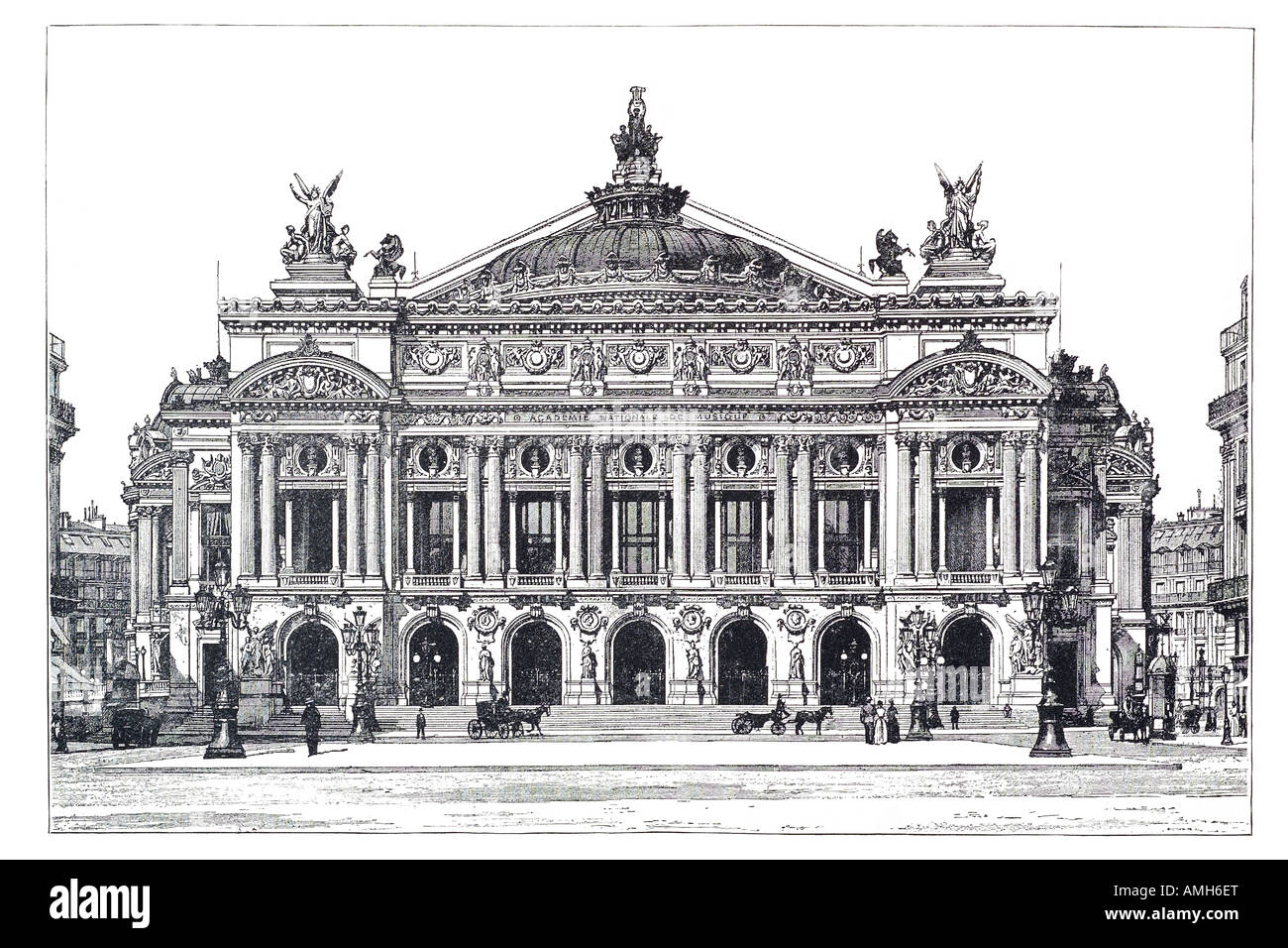 Grand Opéra opera Palais Garnier de París vista frontal exterior del ...