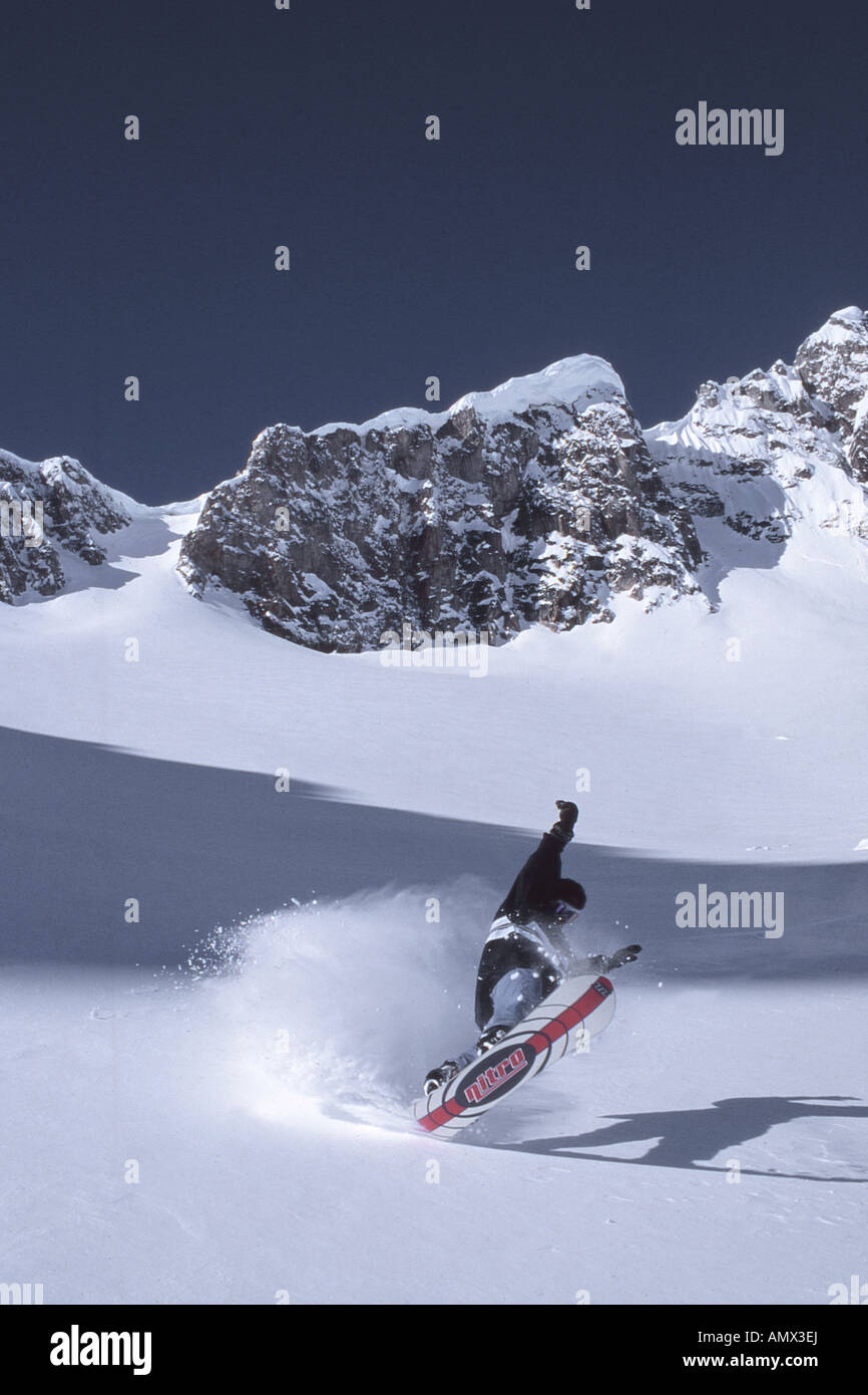 Snowboard esquiador freeride, Francia, Alps Foto de stock