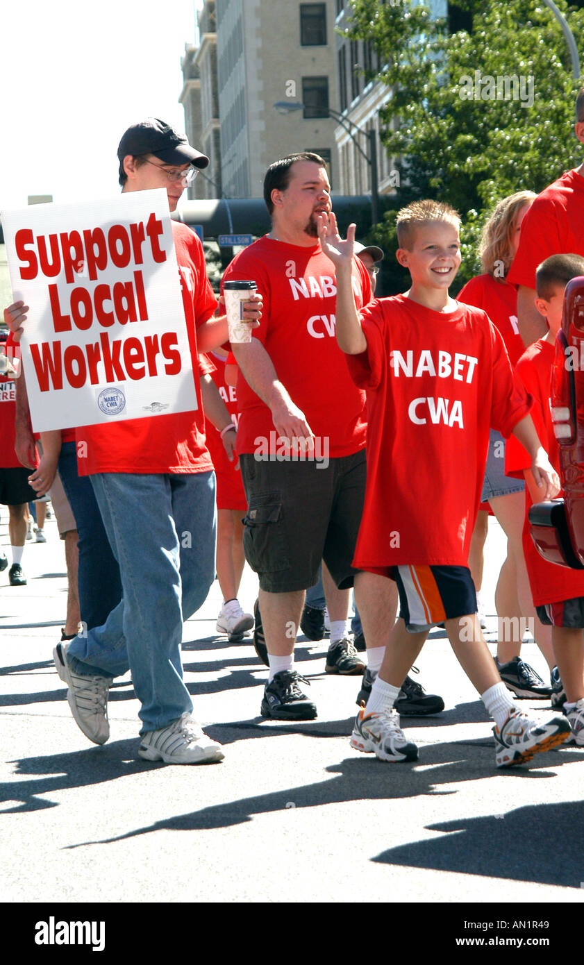 Desfile del Día del Trabajo en el centro de la ciudad de Rochester, Nueva York Foto de stock