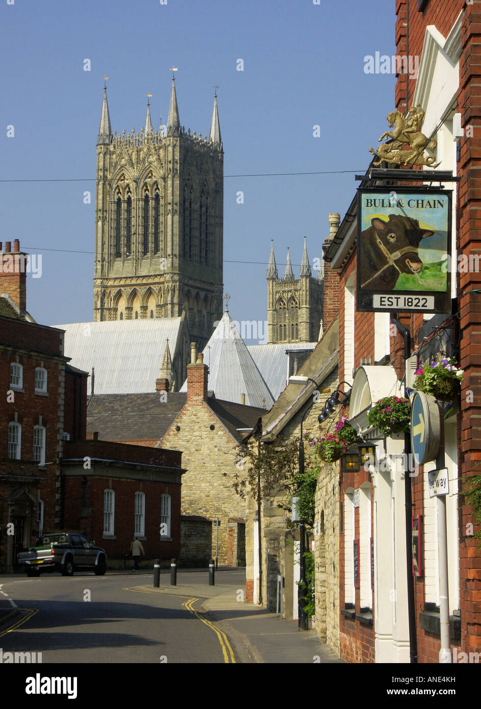 El Cerro Catedral Área de Lincoln, Lincolnshire, Inglaterra, UK, Reino Unido, Gran Bretaña, Europa Foto de stock