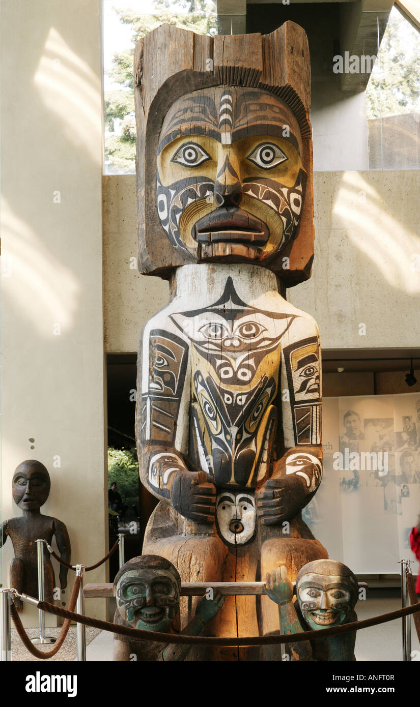 Galería de arte Haida en el Museo de Antropología localizado en la Universidad de British Columbia, Vancouver, British Columbia, Cana. Foto de stock