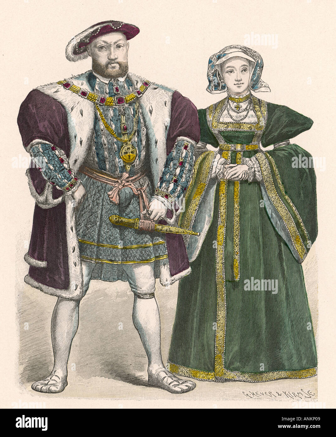 Henry VIII Ana de C. Foto de stock