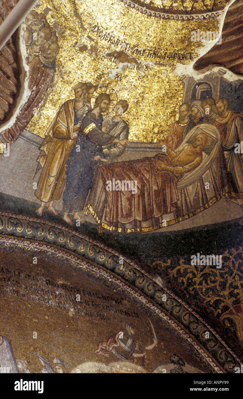 Iglesia de Chora fresco Estambul Turquia Foto de stock