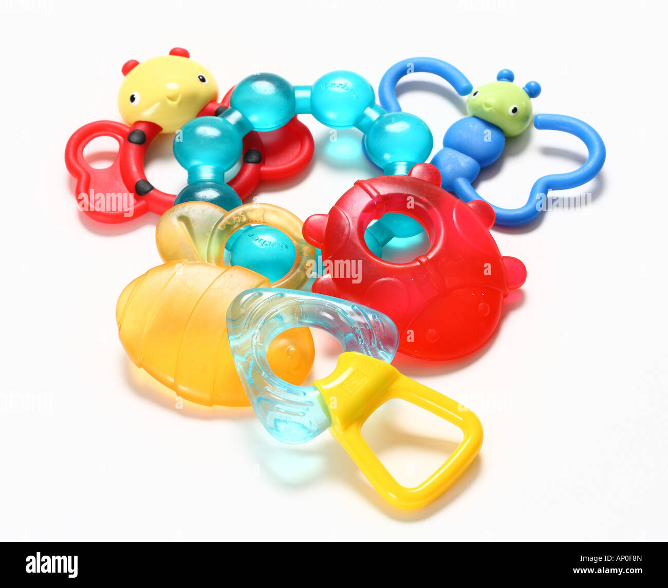 Surtido de juguetes mordedores para bebés Fotografía de stock - Alamy