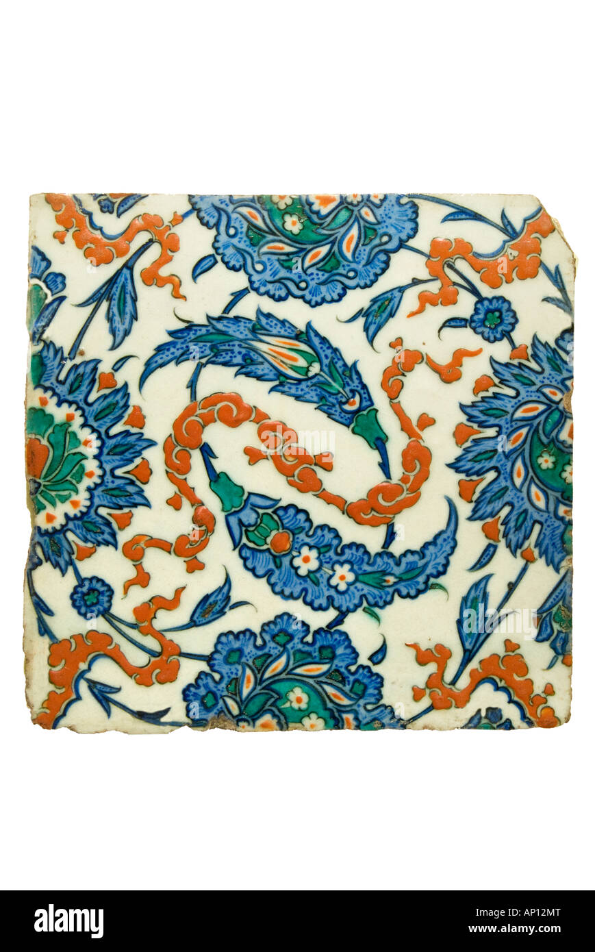 Iznik Turquía del siglo XVI motif floral 16 17 siglo Turquía iznic alfarería policromada pot jarra cerámica Foto de stock