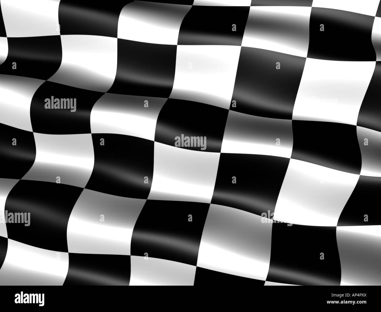 Generadas por ordenador, final de carrera la bandera a cuadros con aspecto  sedoso y ondas Fotografía de stock - Alamy