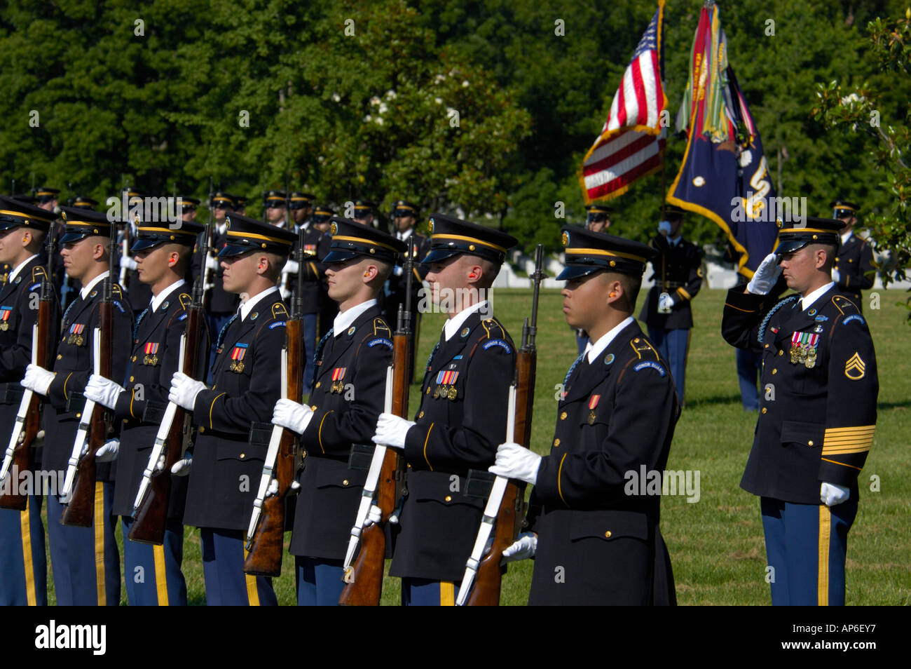El Cementerio Nacional de Arlington, Arlington, Virginia, los funerales con honores militares Foto de stock