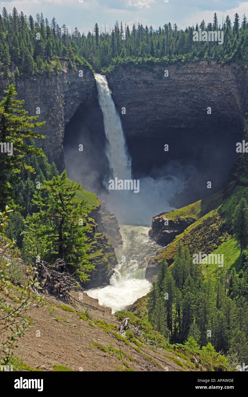Potencia, spray y ruido de cascada cayendo en un barranco Fotografía de  stock - Alamy