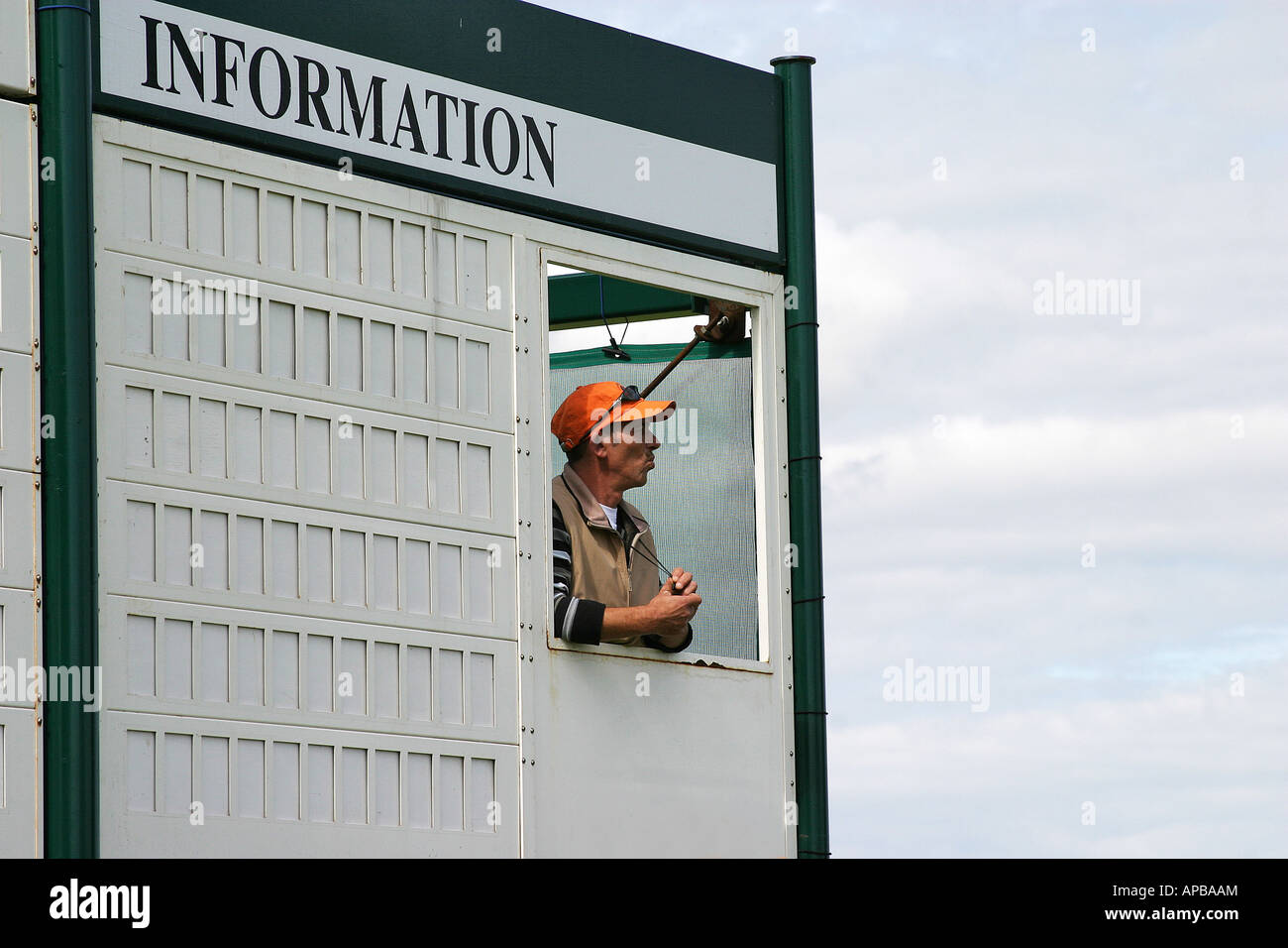 Información de clasificación en un torneo de golf Foto de stock