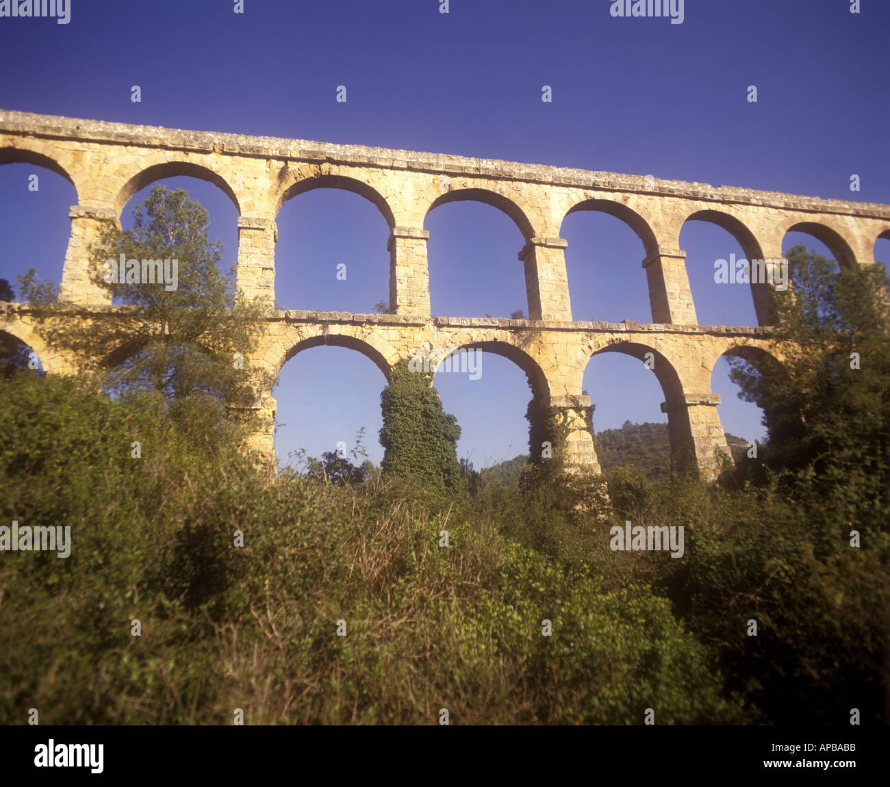 Acueducto romano Pont del Diable, cerca de Tarragona España Foto de stock