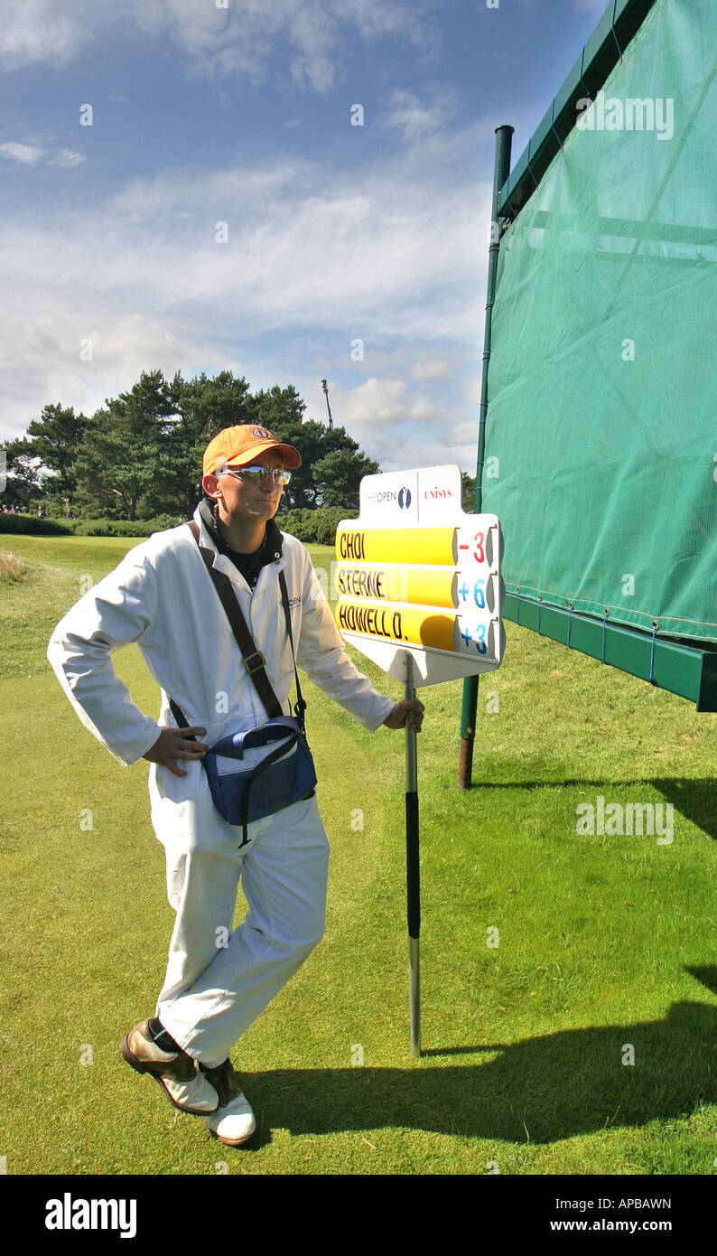 Open golf goleador con marcador Foto de stock