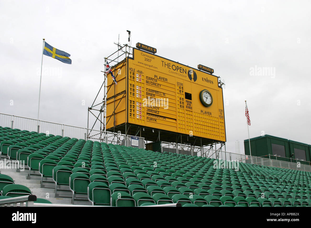 Campeonato abierto de golf scoreboard Foto de stock