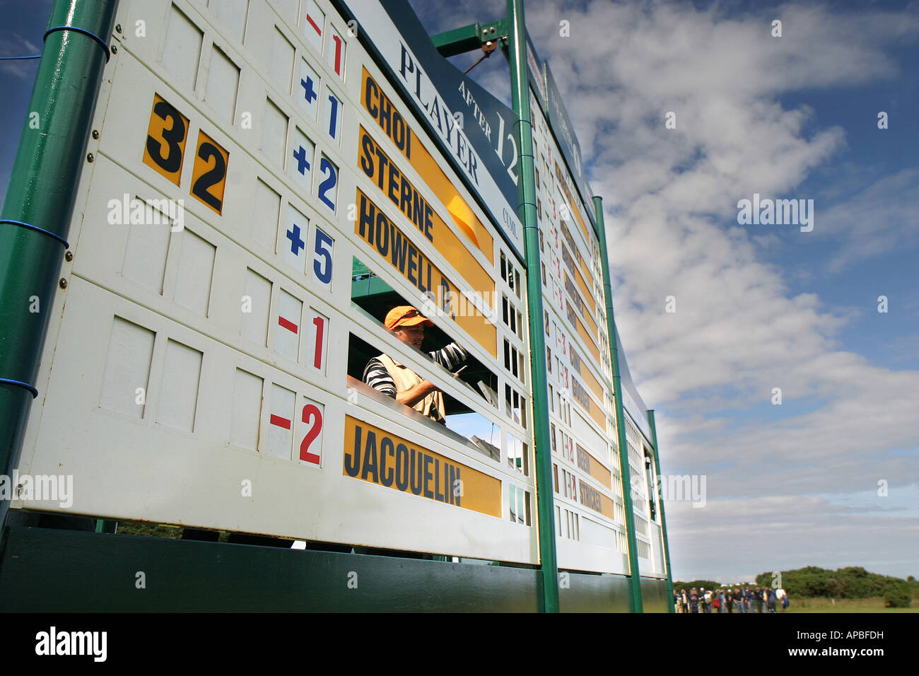 Marcador marcador en un torneo de golf Foto de stock
