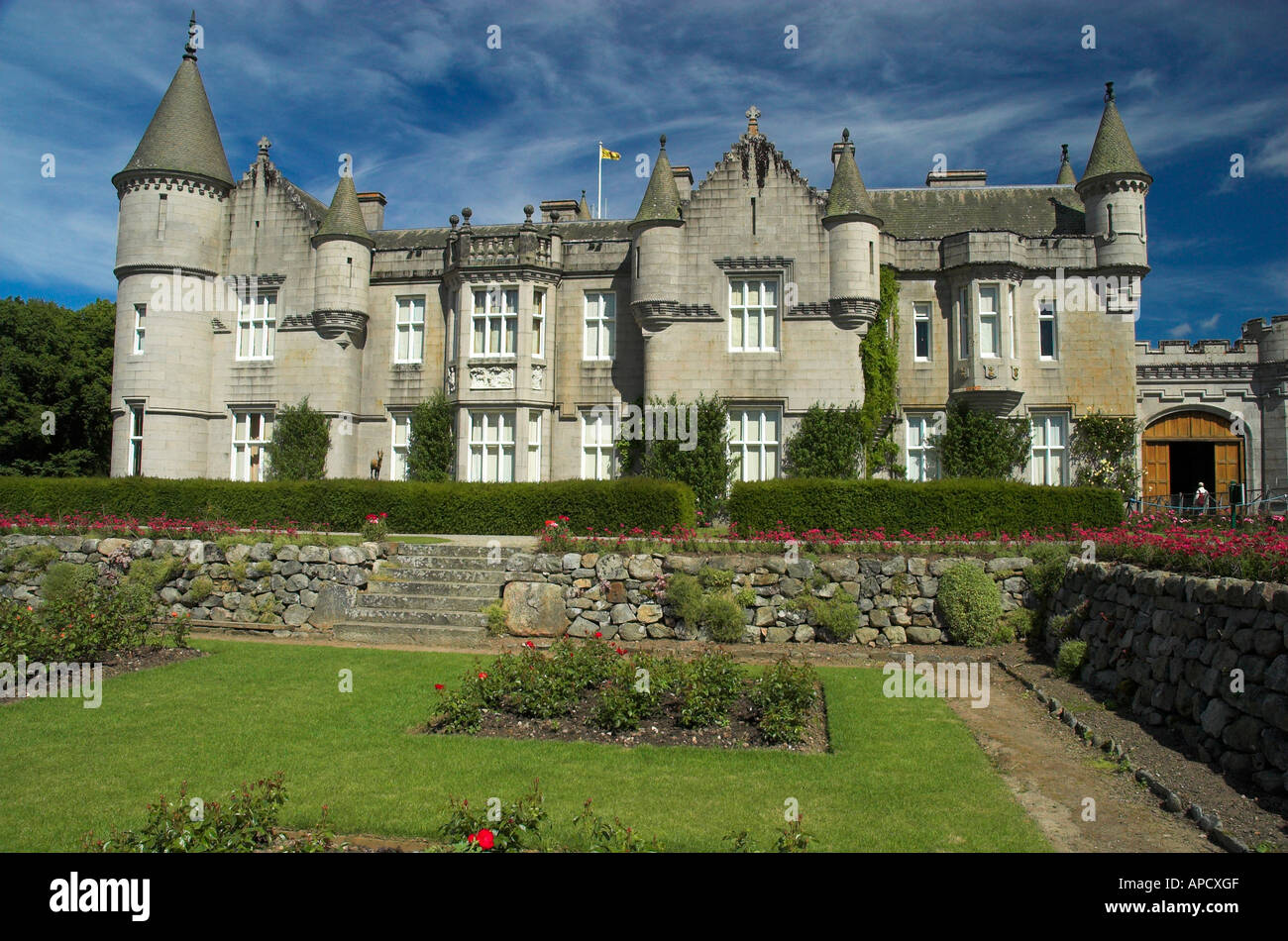 Los jardines en el Castillo de Balmoral Aberdeenshire Foto de stock