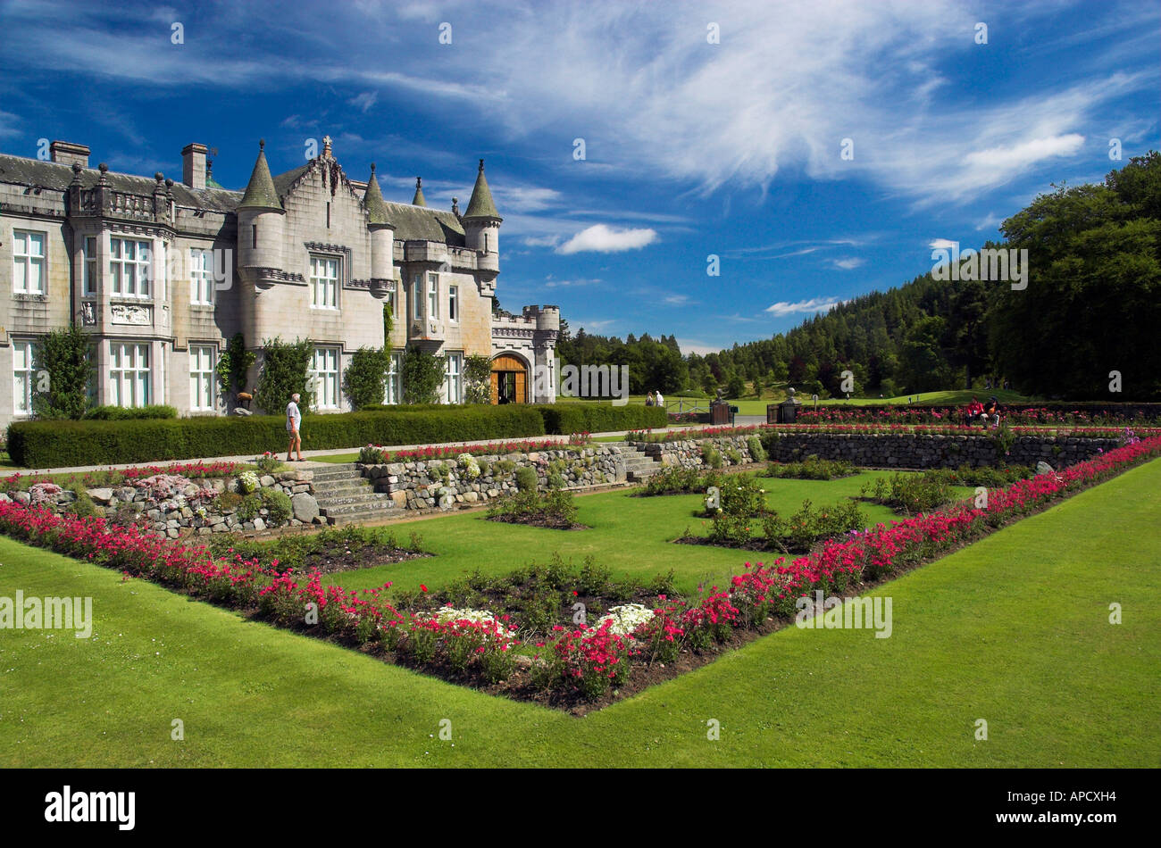 Los jardines en el Castillo de Balmoral Aberdeenshire Foto de stock