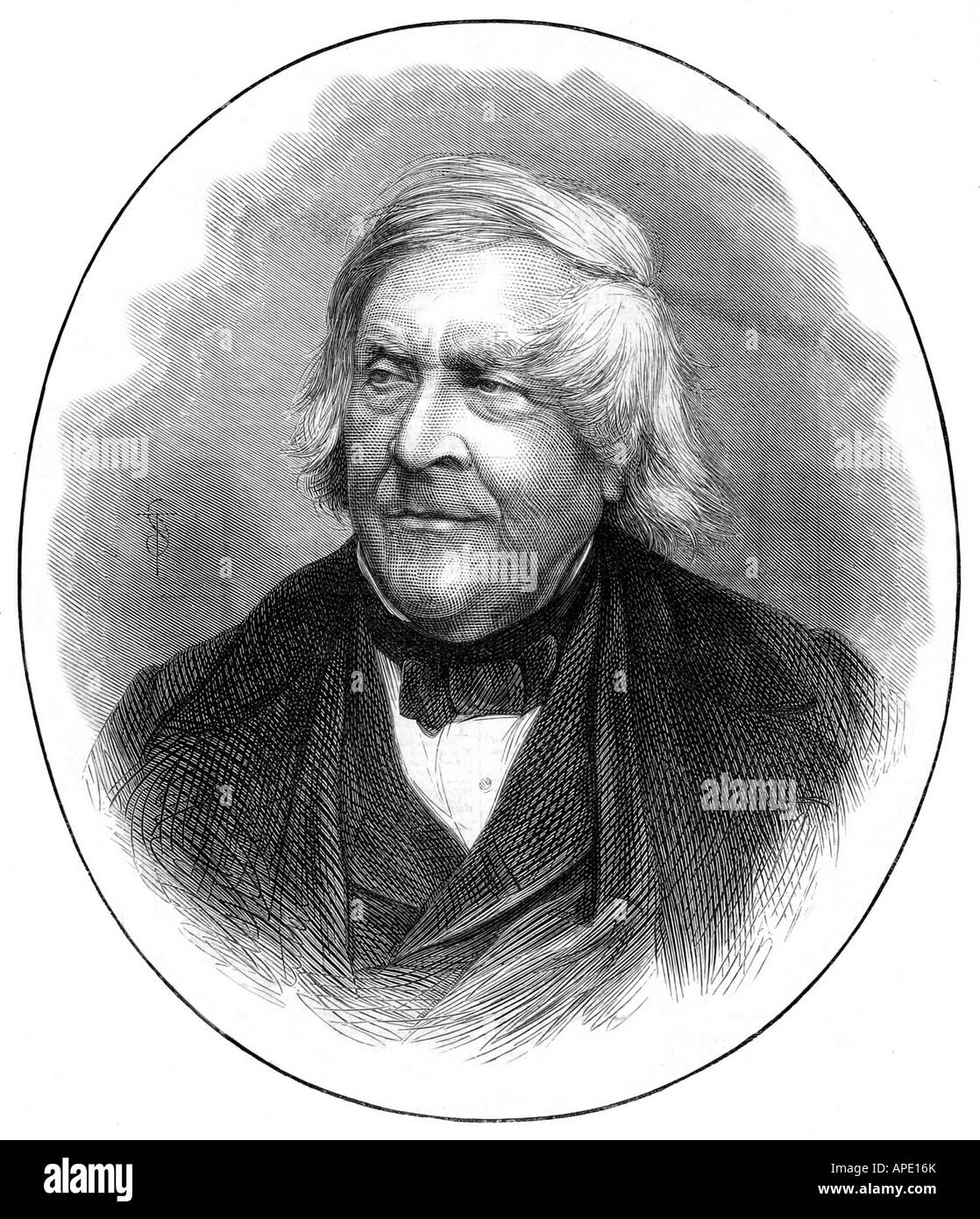 Michelet, Jules, 21.8.1798 - 9.2.1874, historiador francés, retrato, grabado en madera, siglo 19, , Foto de stock