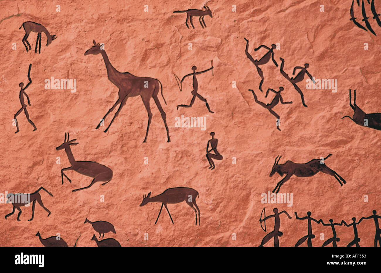 Pinturas rupestres de África sobre la piedra Fotografía de stock - Alamy