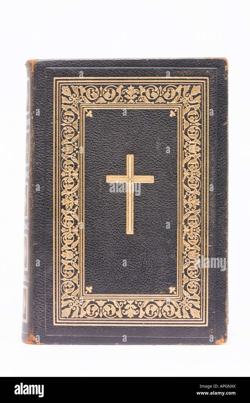 Antigua Biblia alemana Foto de stock