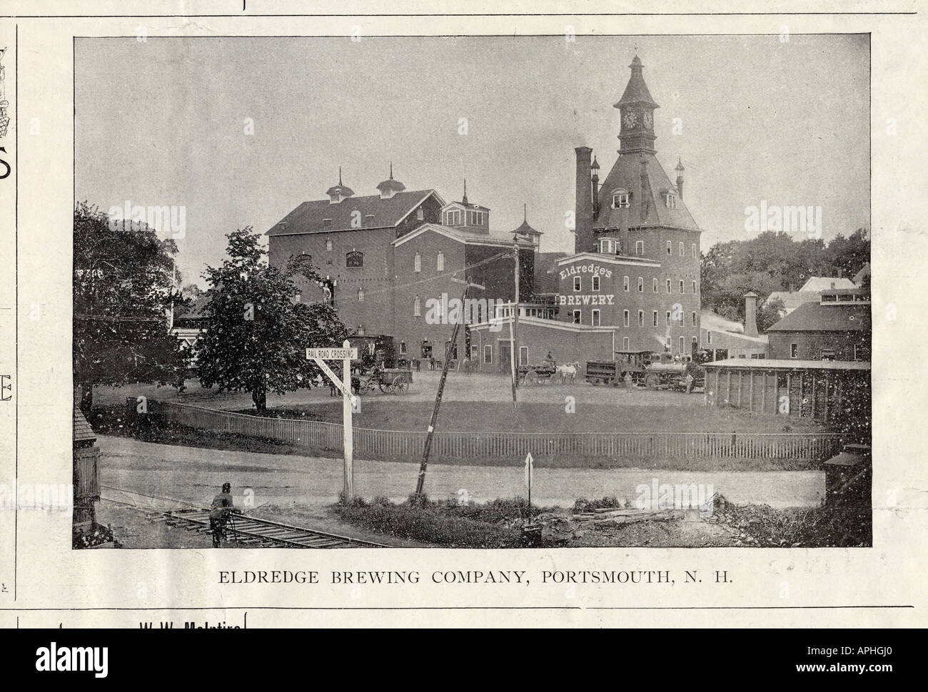 1895 Anuncio para Eldredge Brewing Company en Portsmouth NH Foto de stock