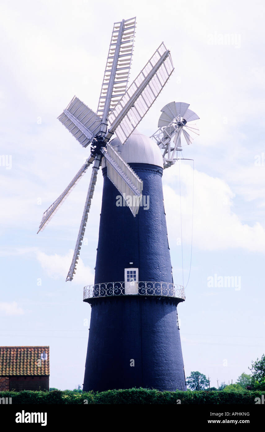 Sibsey Lincolnshire 6 seis velas navegaron Windmill Foto de stock