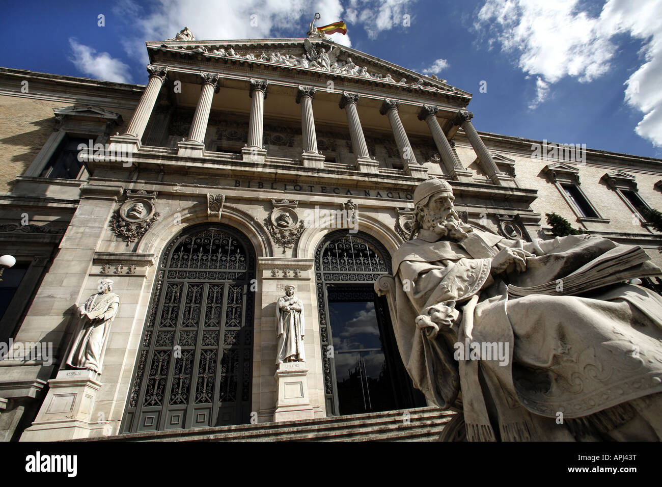 Bibloteca Nacional, la Biblioteca Nacional, Madrid, España Foto de stock