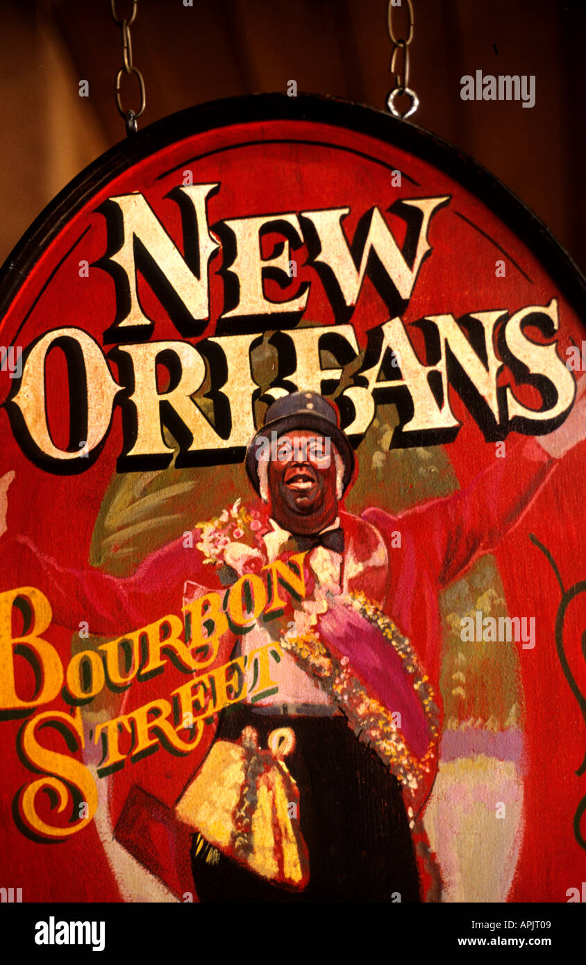 Signo de la Bourbon Street de Nueva Orleans Música barra de Cajun. Foto de stock