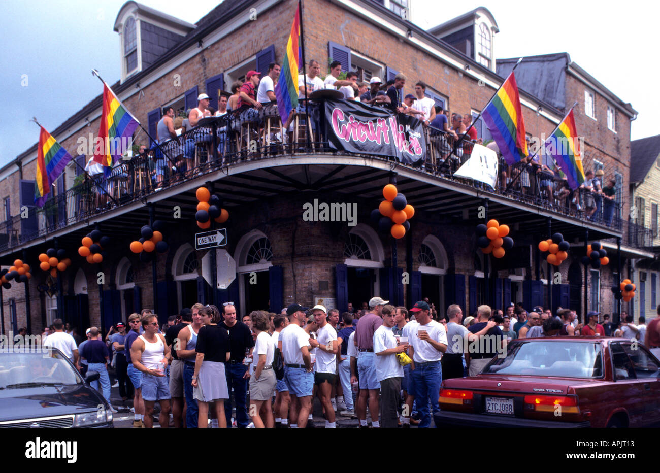 Nueva Orleans el Bourbon Street bar gay gays homo Cajun. Foto de stock