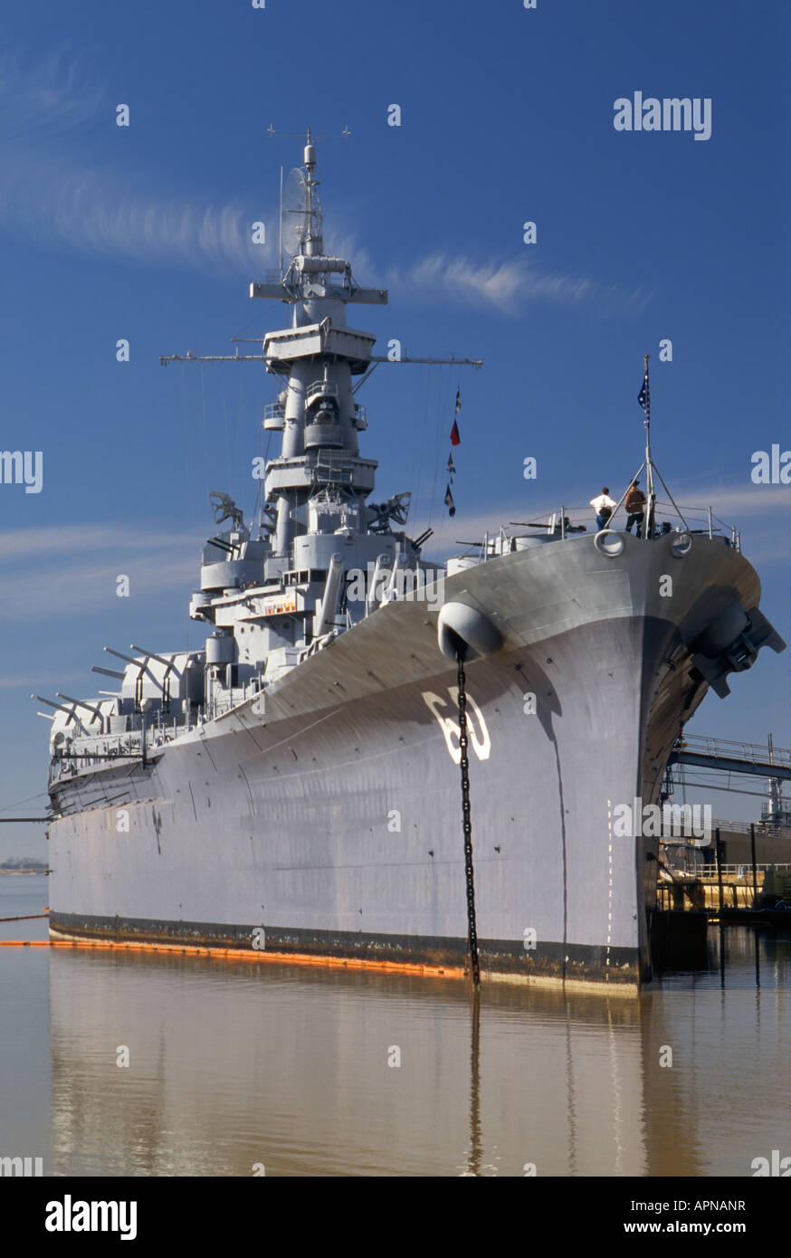 Acorazado USS Alabama en Mobile Alabama, EE.UU. Foto de stock