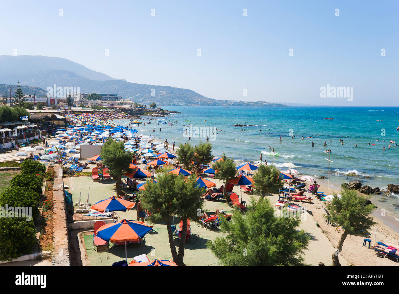 Playa, Stalis, Costa Norte, Creta, Grecia Foto de stock