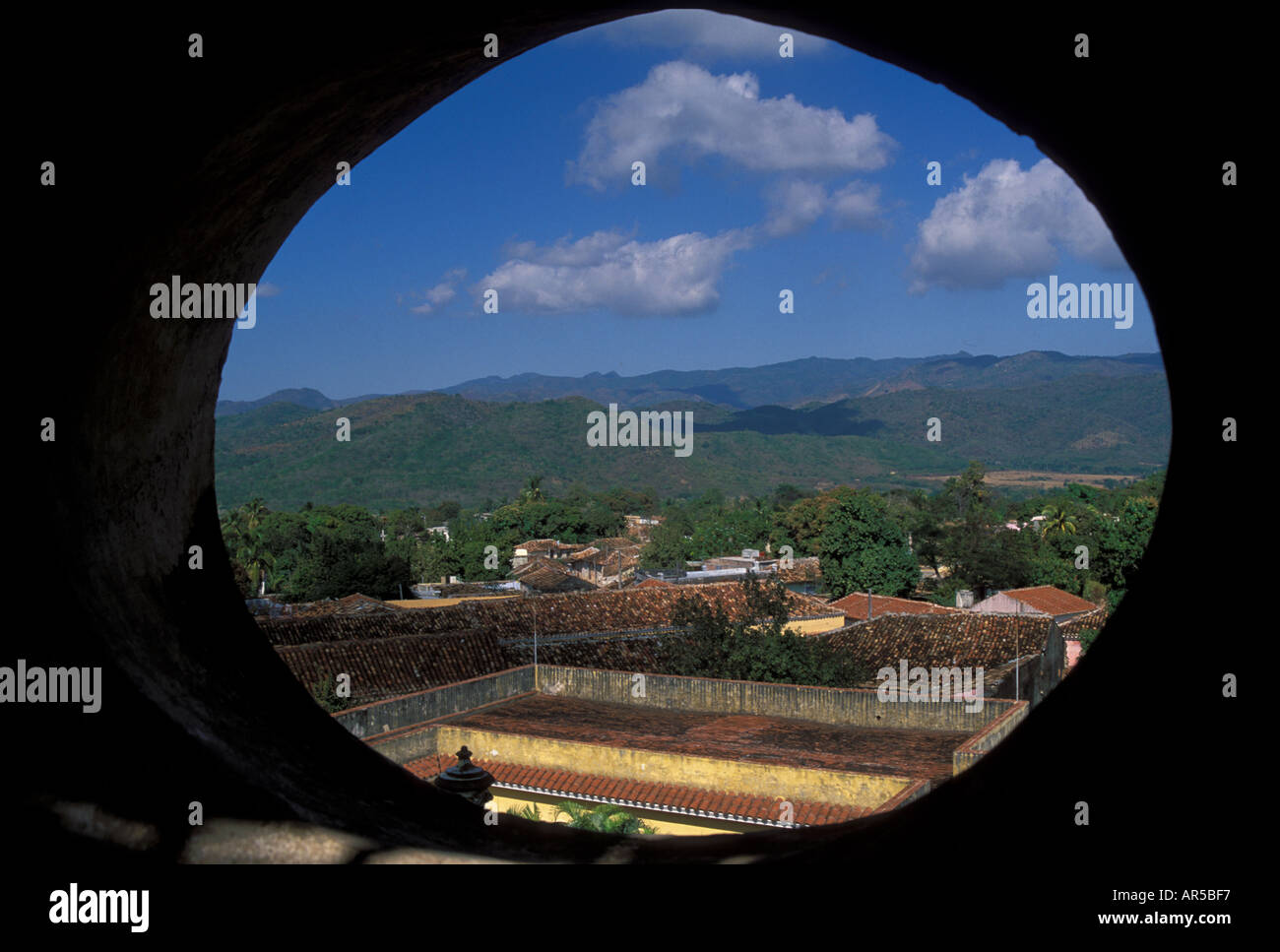 Vista desde Churchtower del Convento de San Francisco de Asis Trinidad Sitio de Patrimonio Mundial de la UNESCO Cuba Foto de stock