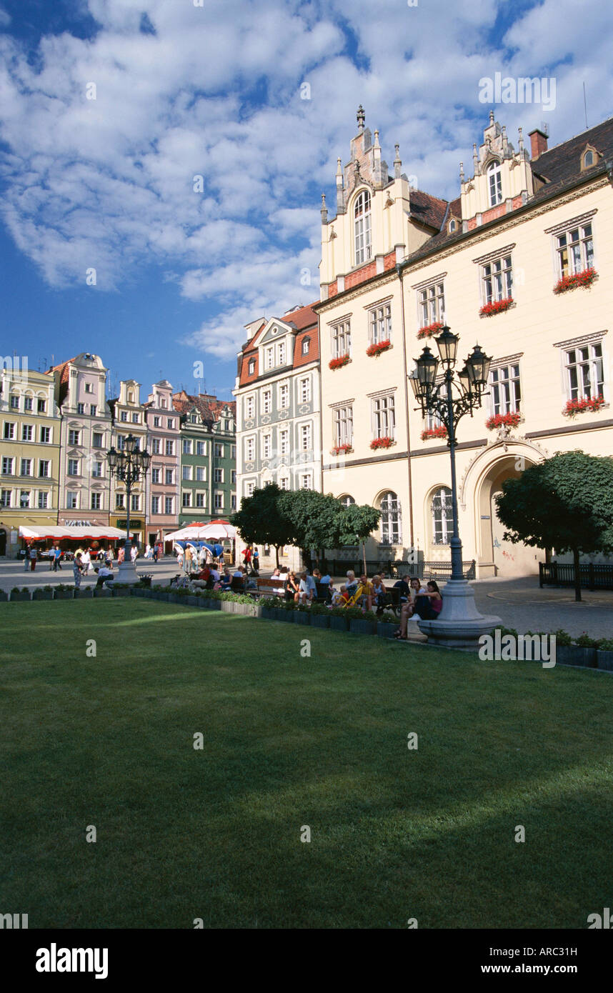 El Rynek (Plaza del Pueblo), Wroclaw, Silesia, Polonia, Europa Foto de stock