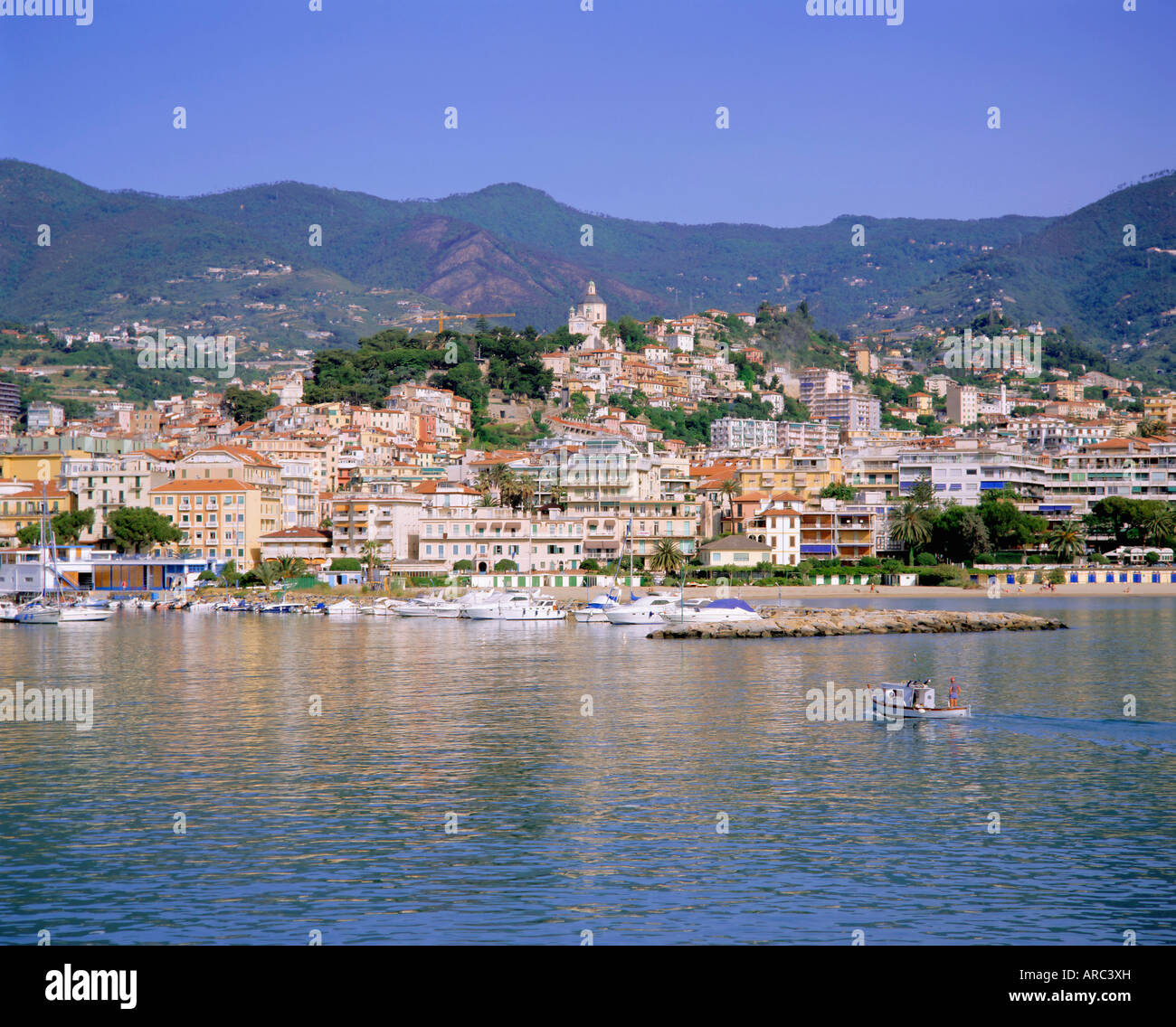San Remo, la Riviera italiana, Liguria, Italia Foto de stock