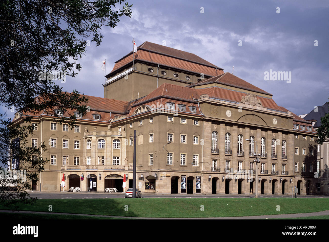 Dresden, el Schauspielhaus, Foto de stock