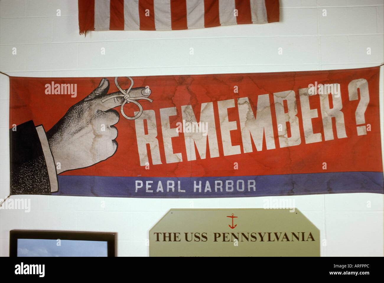 Remember Pearl Harbor Banderolas Cartel Foto de stock