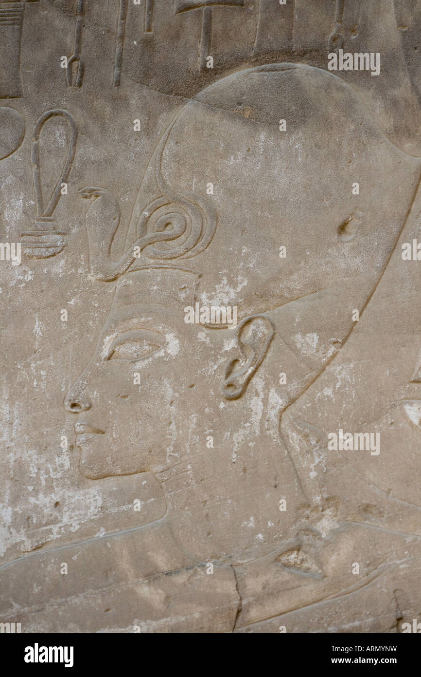 El faraón Tutankhamon columnata de Amenhotep III Templo de Luxor Luxor, Valle del Nilo Egipto El faraón Tutankhamon columnata de Amenhotep III Templo de Luxor Luxor, Valle del Nilo Egipto