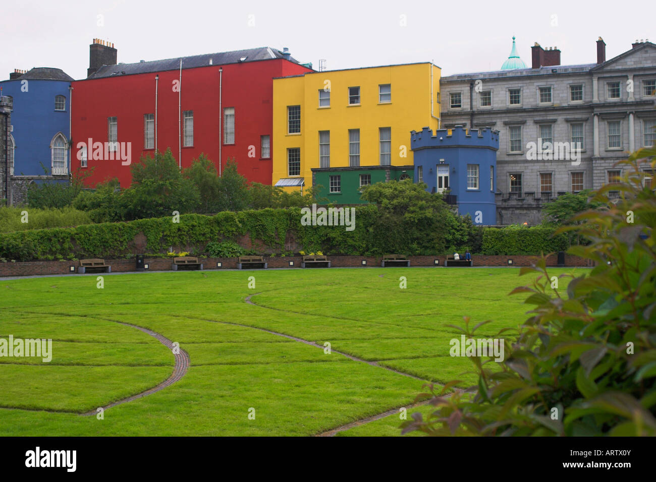 Apartamentos de Estado pintadas en el Castillo de Dublín. Dublín, Condado de Dublín, Irlanda. Foto de stock