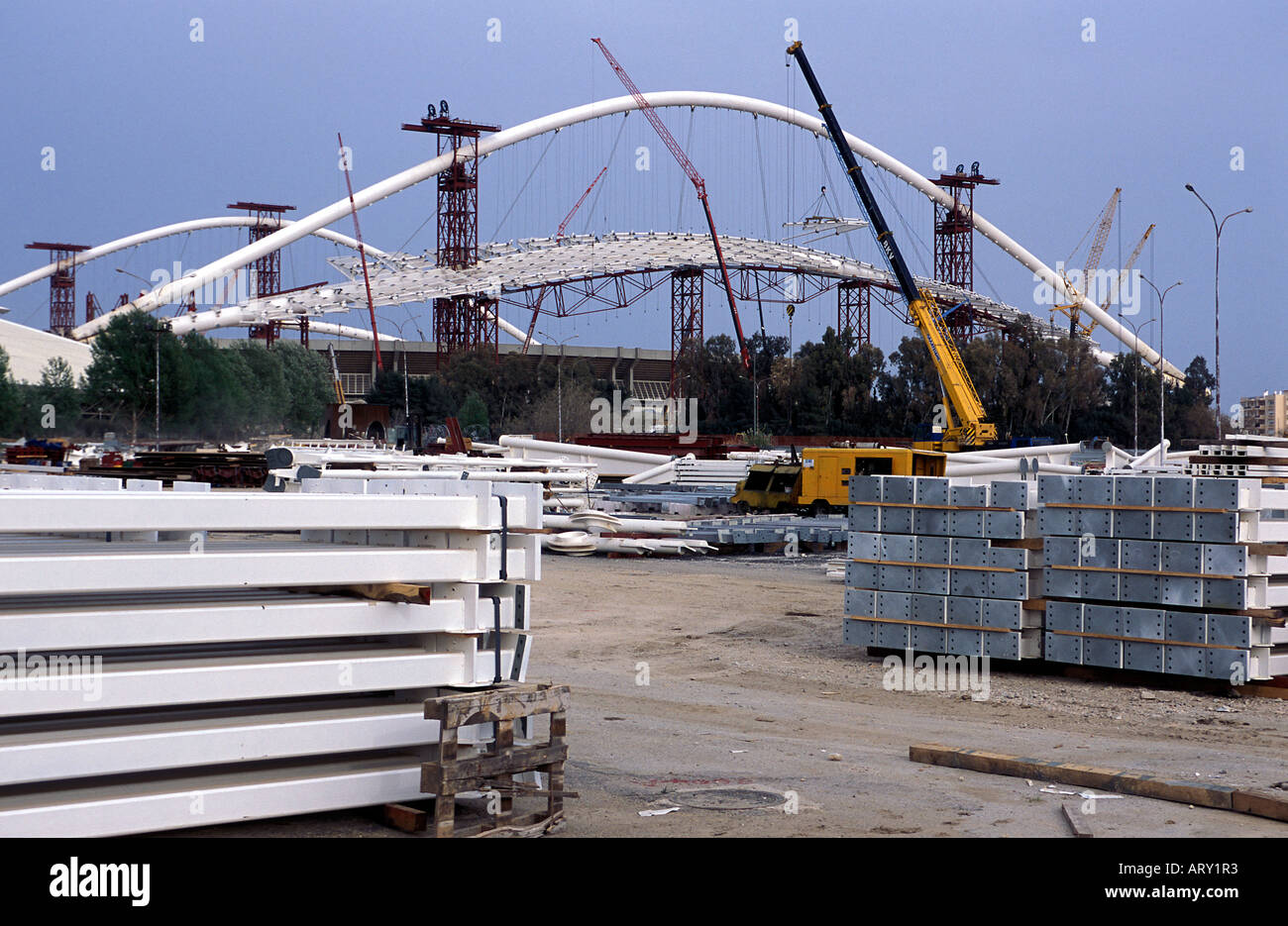 Construcción en Atenas los Juegos Olímpicos de 2004 Foto de stock