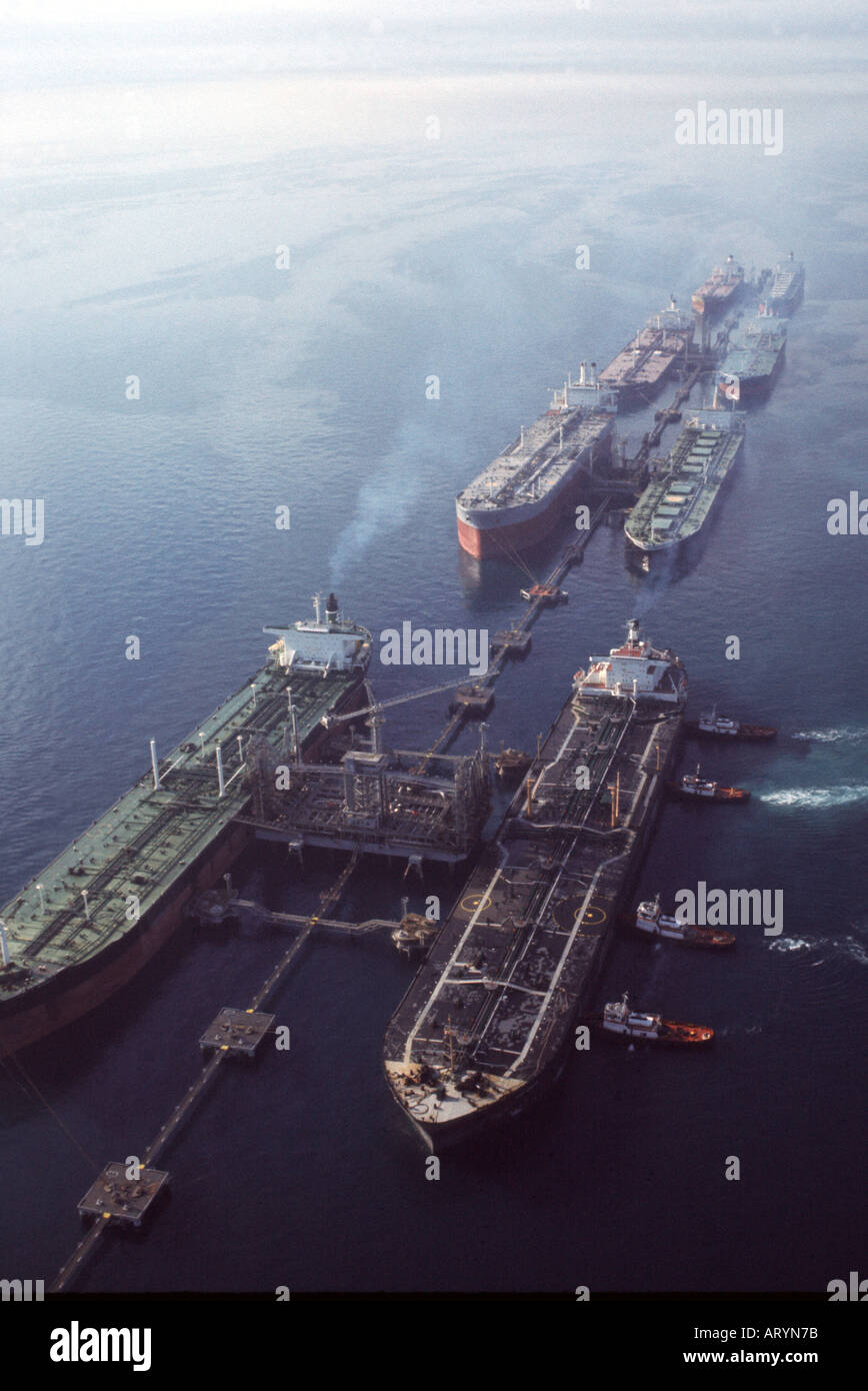 Arabia Saudita - Ras Tanura offshore oil terminal. Foto de stock