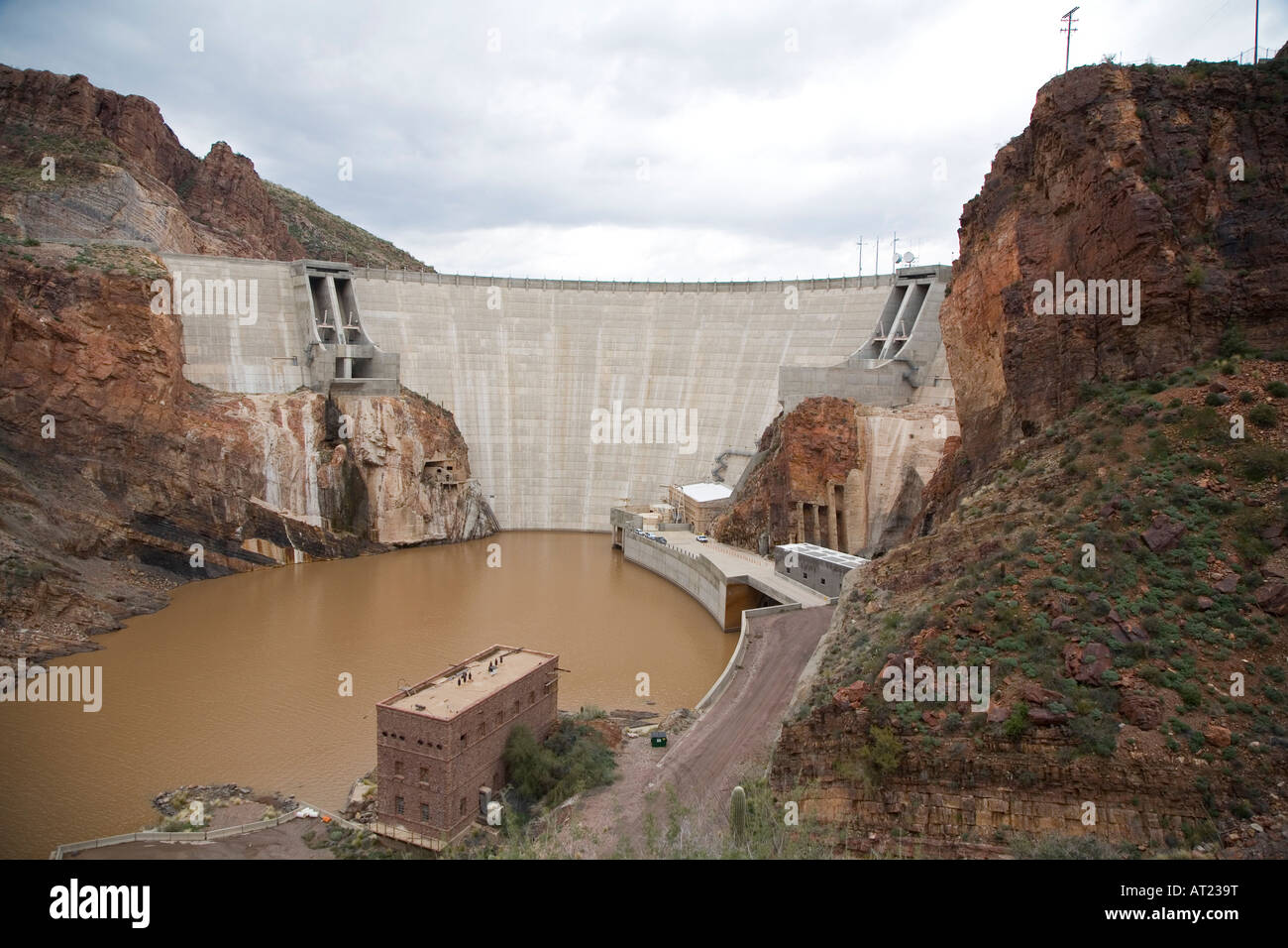 Theodore Roosevelt Dam, parte del sistema de abastecimiento de agua de Phoenix Foto de stock