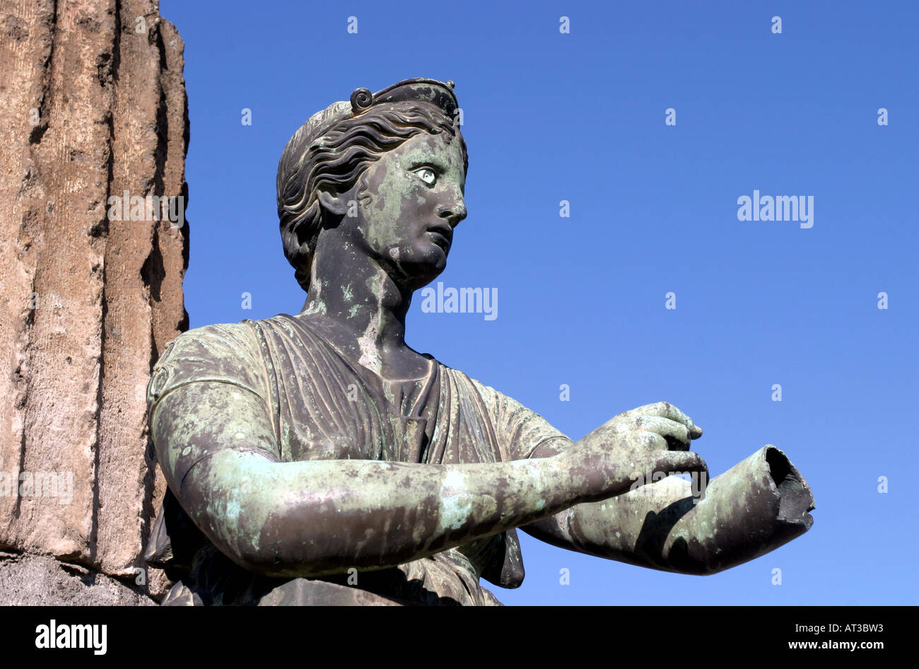 Estatua en Pompeya, Italia Foto de stock