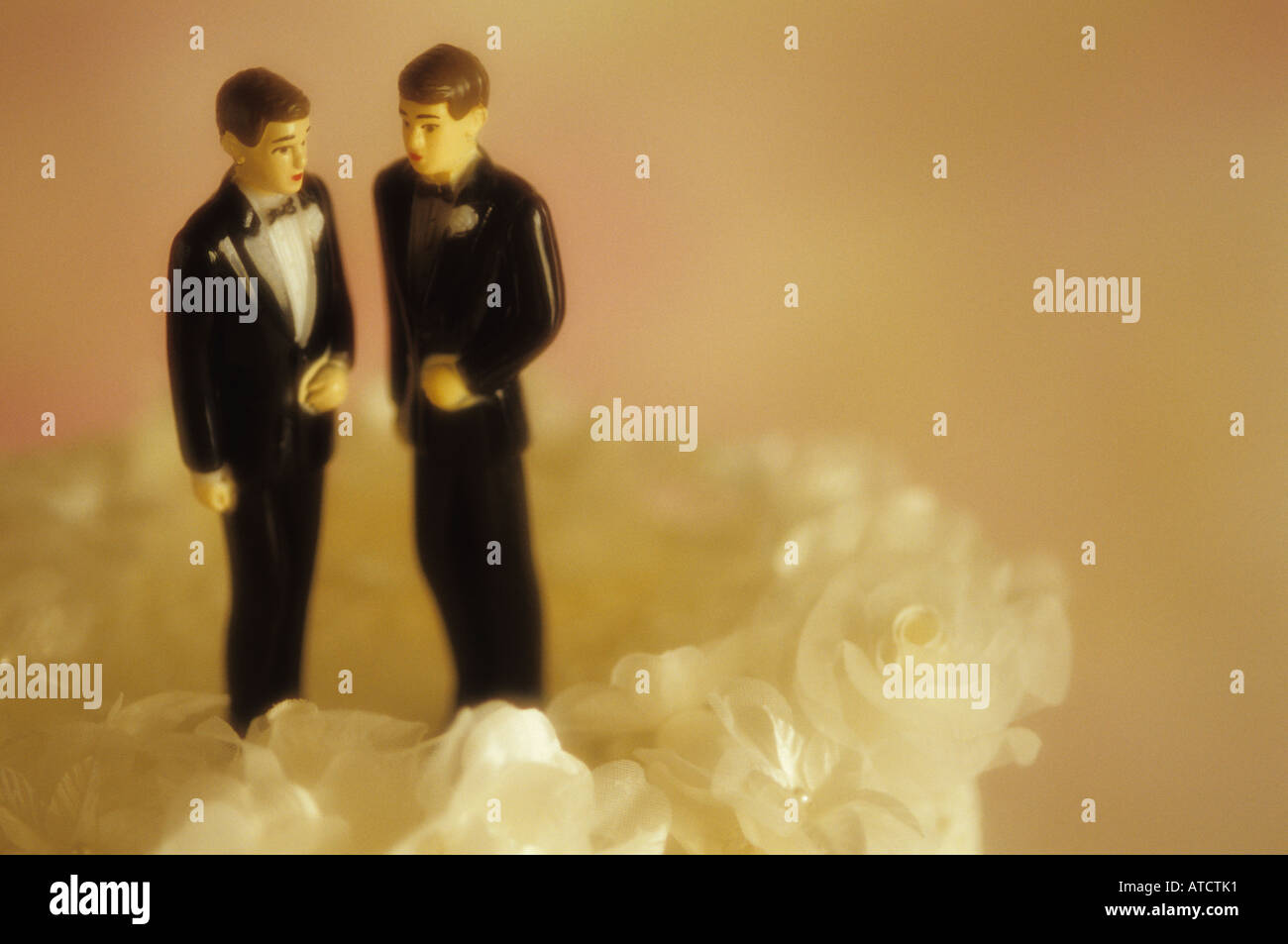 Ceremonia tradicional de matrimonio con hombres blancos gay figuritas