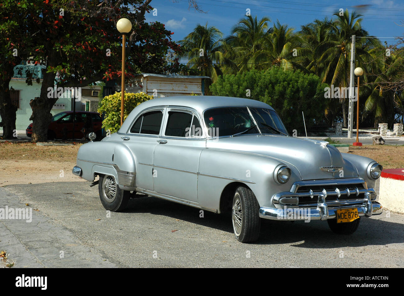 Cincuenta antiguos automóviles Chevrolet americana en Varadero Cuba Foto de stock