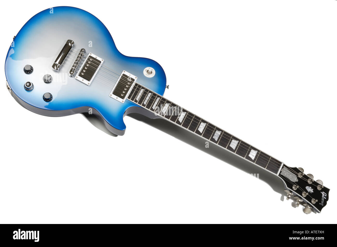 Guitarra eléctrica Gibson azul Fotografía de stock - Alamy