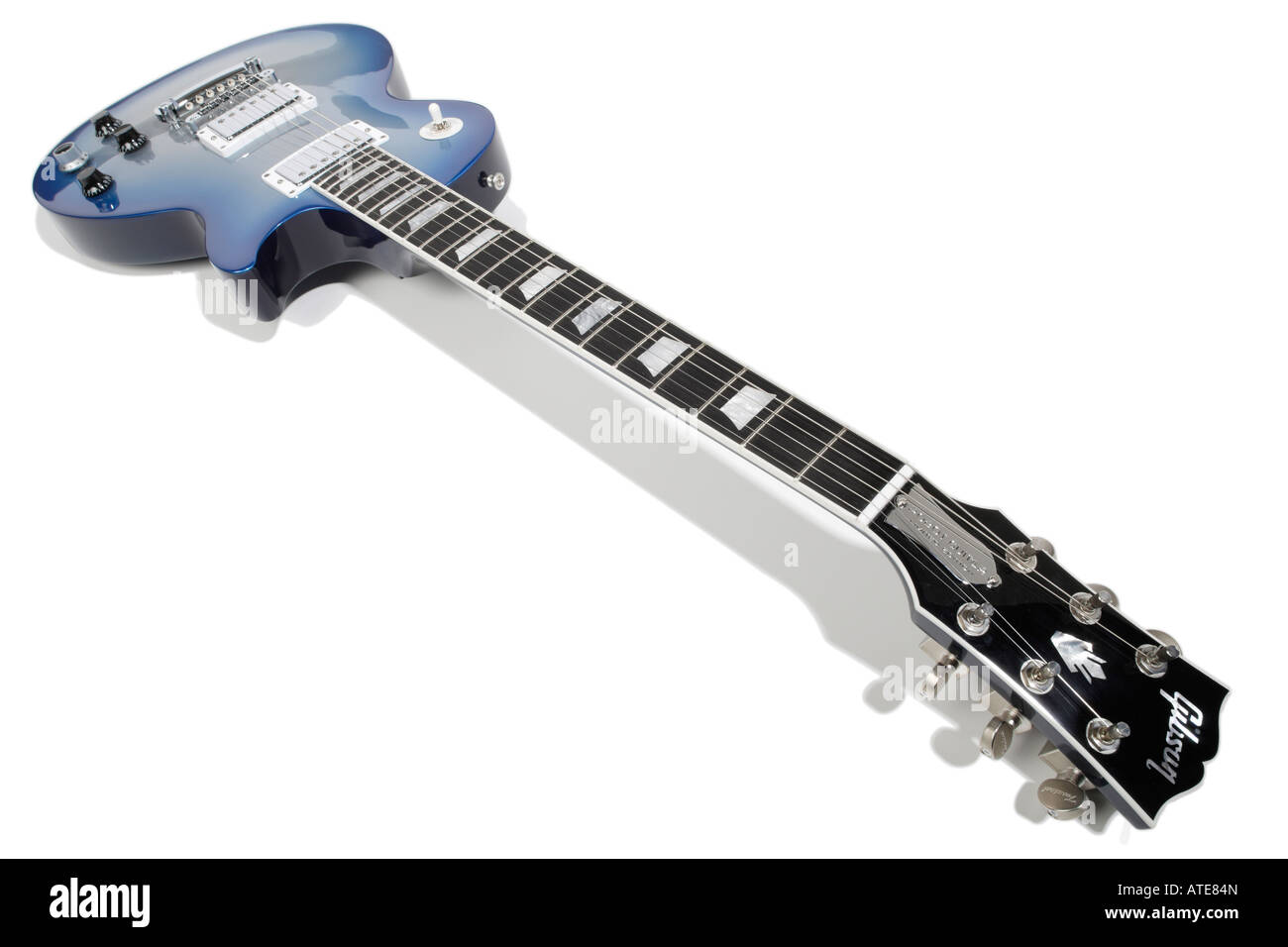 Guitarra eléctrica Gibson azul Fotografía de stock - Alamy